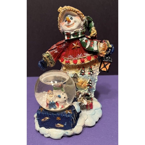 Set of 2 Snowmen with Snow Globes - Christmas Decoration Winter Wonderland - Picture 3 of 10